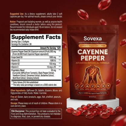 Sovexa Capsaicina Activa® en Softgels - Reactiva tu Circulación Natural