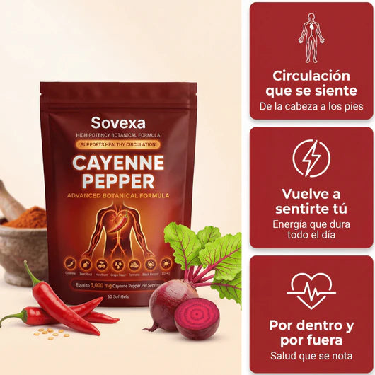 Sovexa Capsaicina Activa® en Softgels - Reactiva tu Circulación Natural