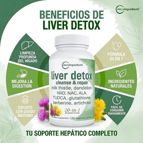 Microingredients® Liver Detox 20 en 1 (Hígado Sano) | Aplana Vientre Sin Dieta