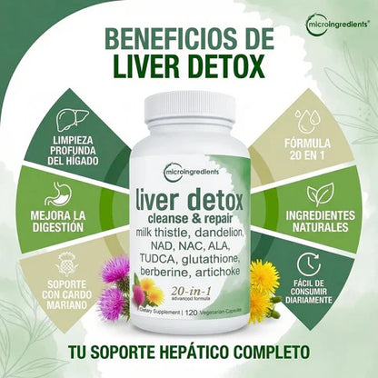 Microingredients® Liver Detox 20 en 1 (Hígado Sano) | Aplana Vientre Sin Dieta