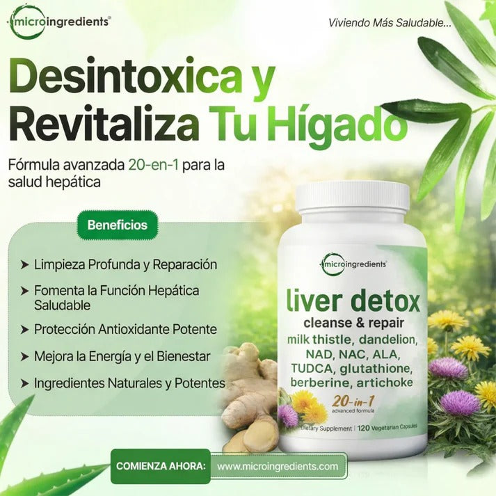 Microingredients® Liver Detox 20 en 1 (Hígado Sano) | Aplana Vientre Sin Dieta