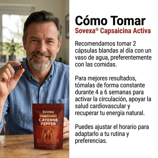 Sovexa Capsaicina Activa® en Softgels - Reactiva tu Circulación Natural