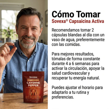 Sovexa Capsaicina Activa® en Softgels - Reactiva tu Circulación Natural